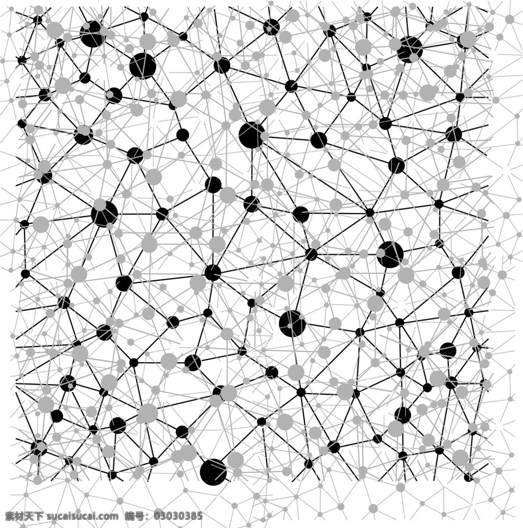 科技 网络 神经网络图片 网格 神经 黑白 矢量图