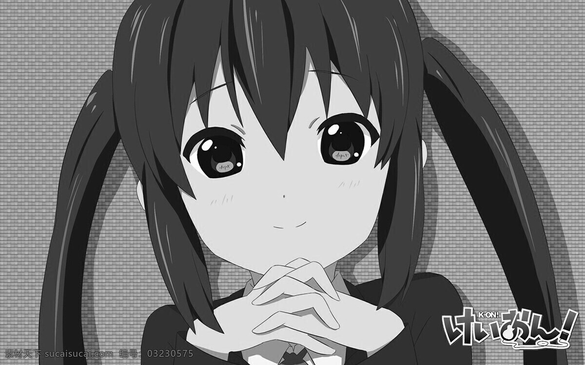 双马尾梓喵 动漫 少女 梓喵 灰色