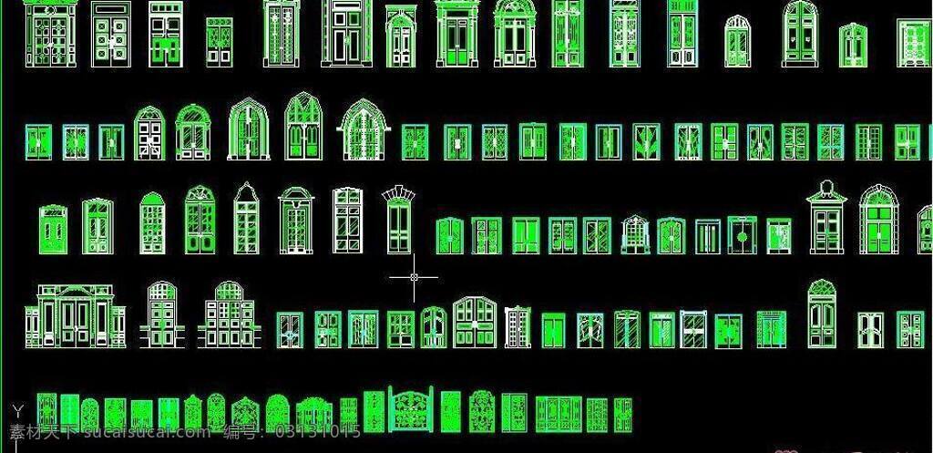 双 开门 大样 图 cad图块 双开门 建筑构件 园林 建筑装饰 设计素材 3d模型素材 室内场景模型