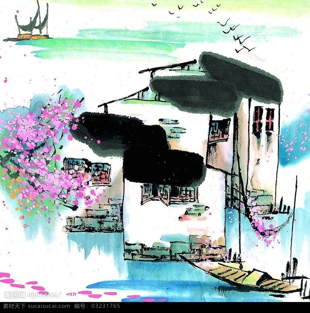 水彩画系列 夏 水彩画 文化艺术 绘画书法 系列 lt gt 设计图库
