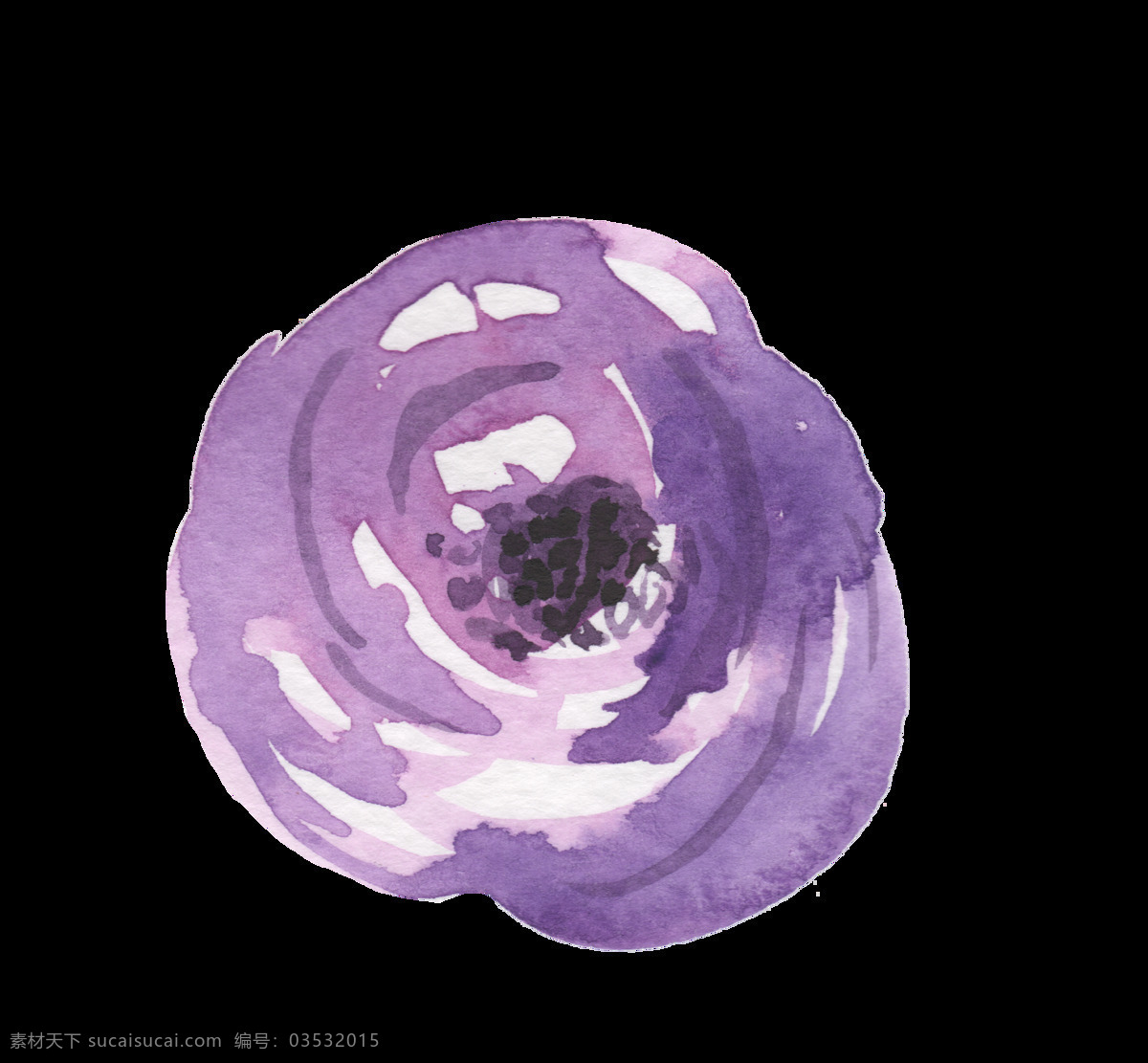 紫色 渲染 花卉 透明 白色 典雅 复古 免扣素材 手绘 水彩 透明素材 装饰图案