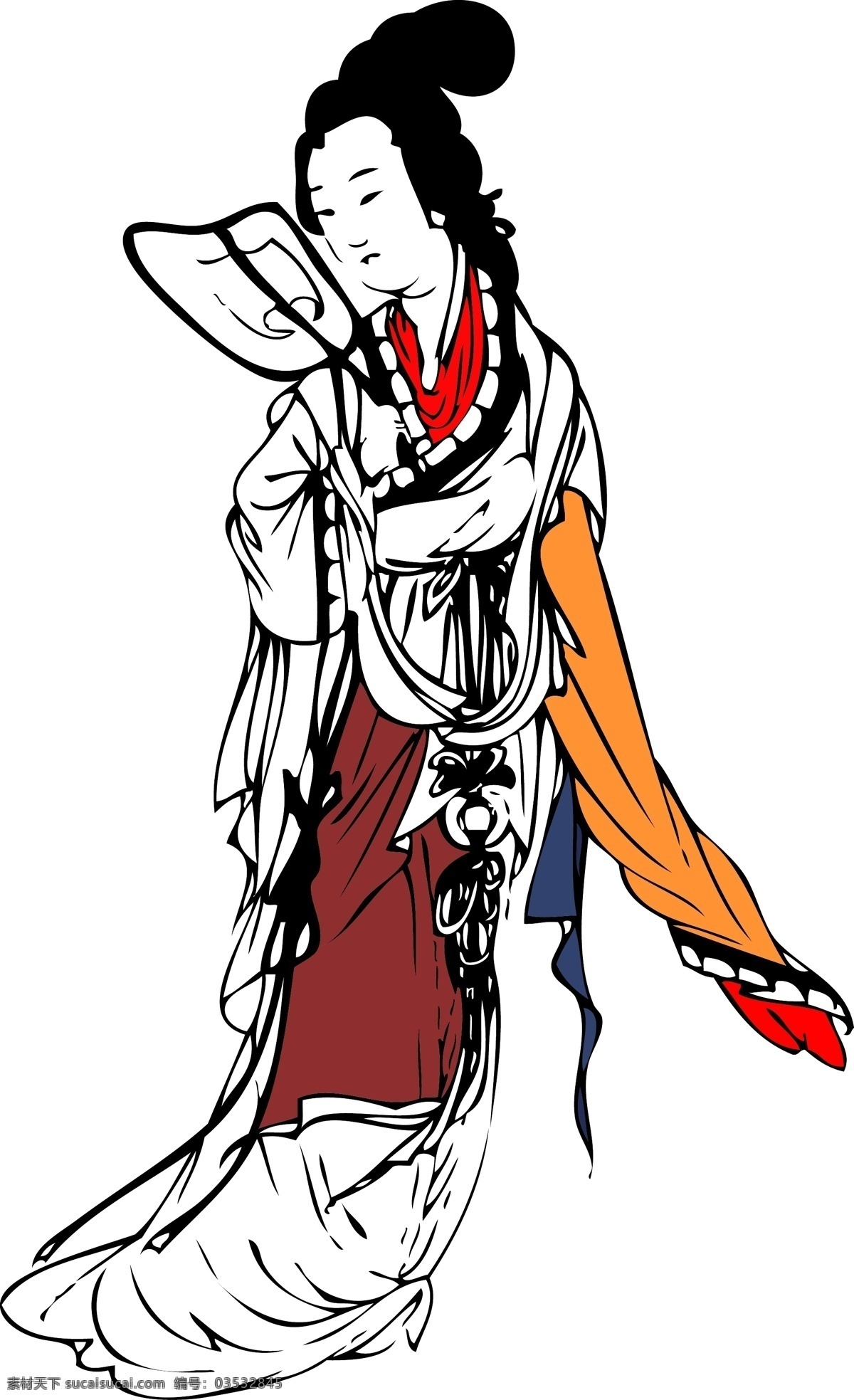 古代侍女图 古代侍女 侍女 古代女人 古代 宫廷 宫女 丫鬟 笔画 仙女 文化艺术 绘画书法