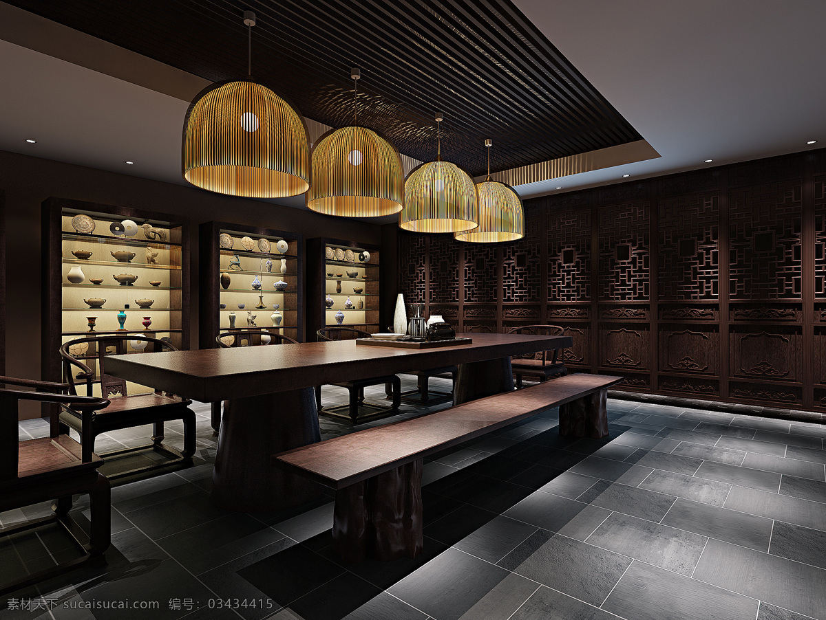 中国 风 古典 会客厅 效果图 室内设计 家居 家具 家装 中国风 中式 吊灯