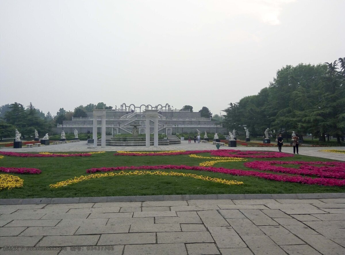 花圃图片 花 花圃 花园 景色 建筑 自然 人 旅游摄影 自然风景