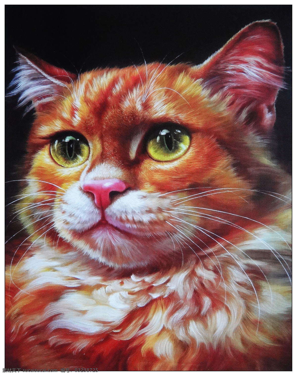 小猫 油画 猫 可爱 特写 写真 细致 精致 喷绘 彩绘 古典油画 现代油画 绘画书法 文化艺术