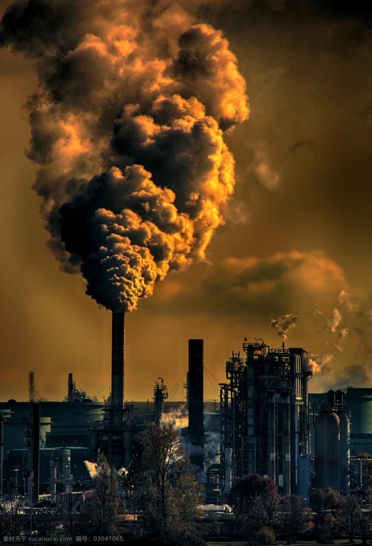 大气污染 大气 污染 黄色 烟囱 工业 现代科技 工业生产