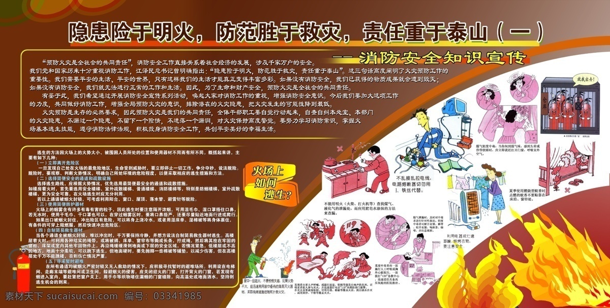 消防 安全 知识 宣传 消防安全 知识宣传 安全教育普及 展板 白色