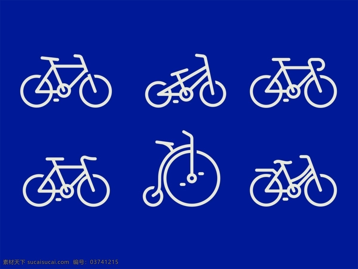 自行车 ui图标 日常标识 行车图标 线性icon