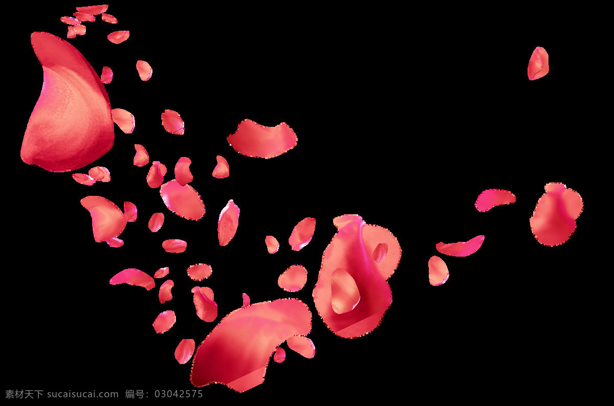 卡通 红色 飞舞 花瓣 元素 png元素 免抠元素 透明素材 鲜花
