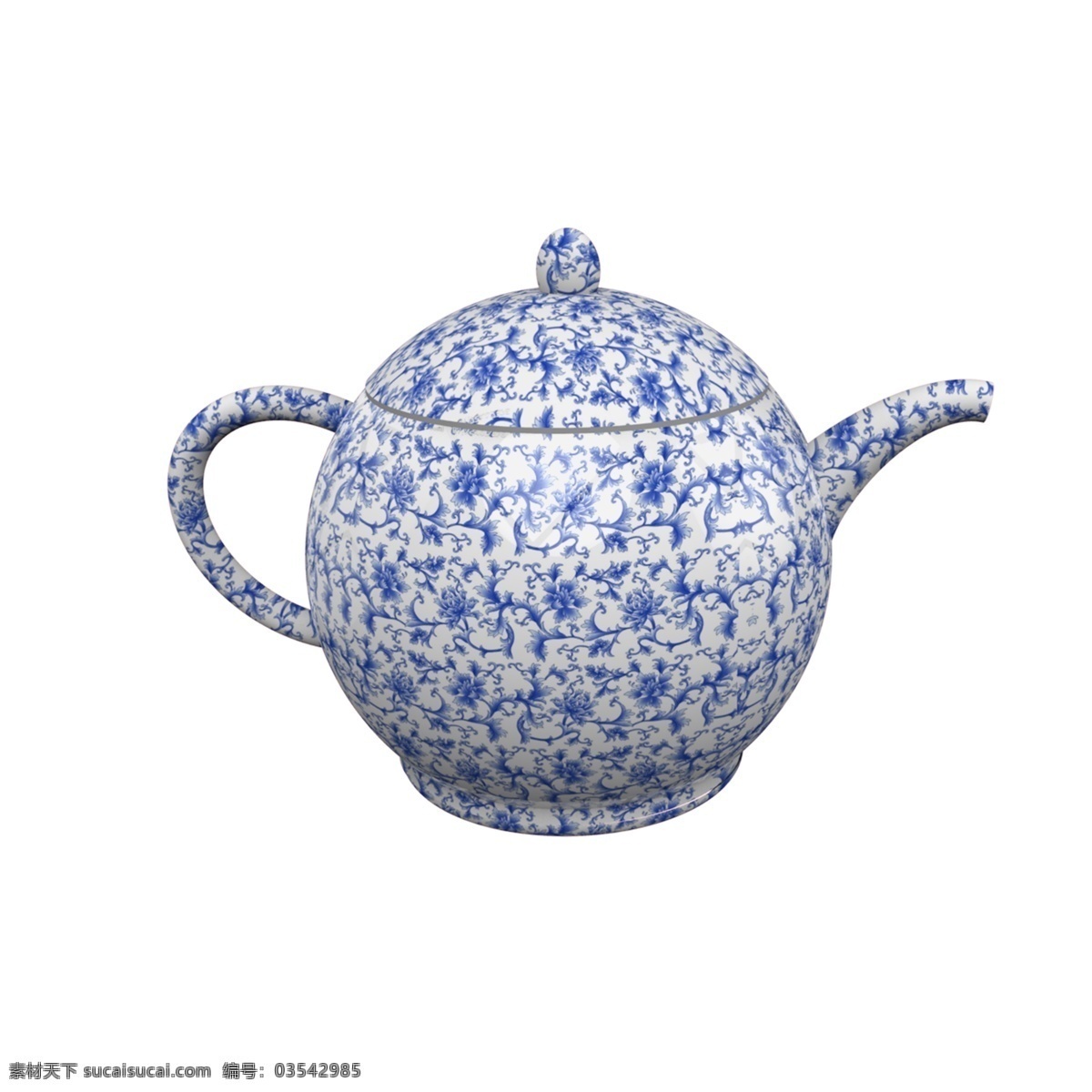 蓝色 水壶 免 抠 蓝色水壶 陶瓷蓝色水壶 金属水壶 水壶模型 大方优雅 时尚有质感 喝水 茶具 茶壶