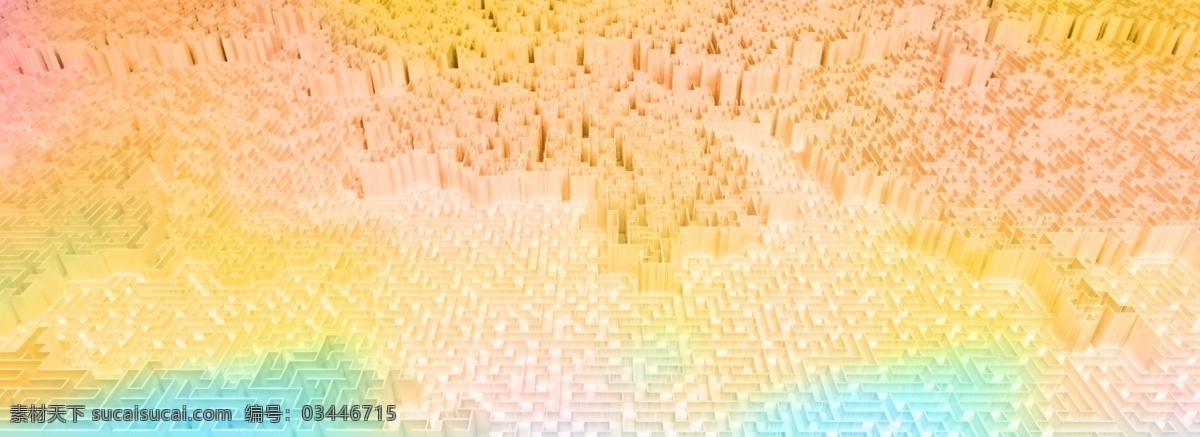全 原创 3d 空间 科幻 壮观 迷宫 背景 模型 色彩 c4d 建模 试炼 益智