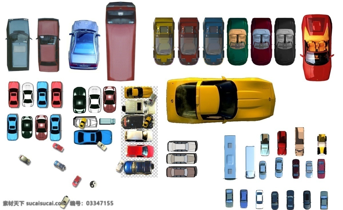 汽车 彩色 平面图 平面 图 环境设计 景观设计