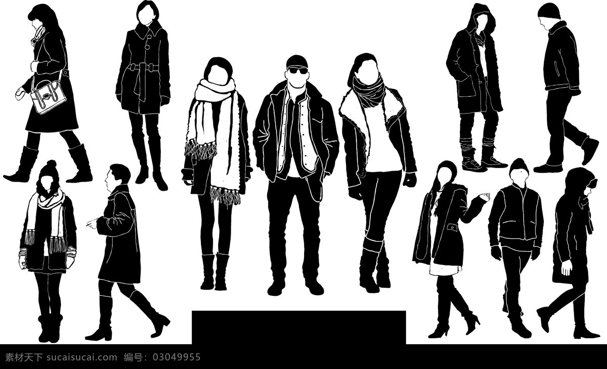 冬季 衣服 人物 人物素材 白色