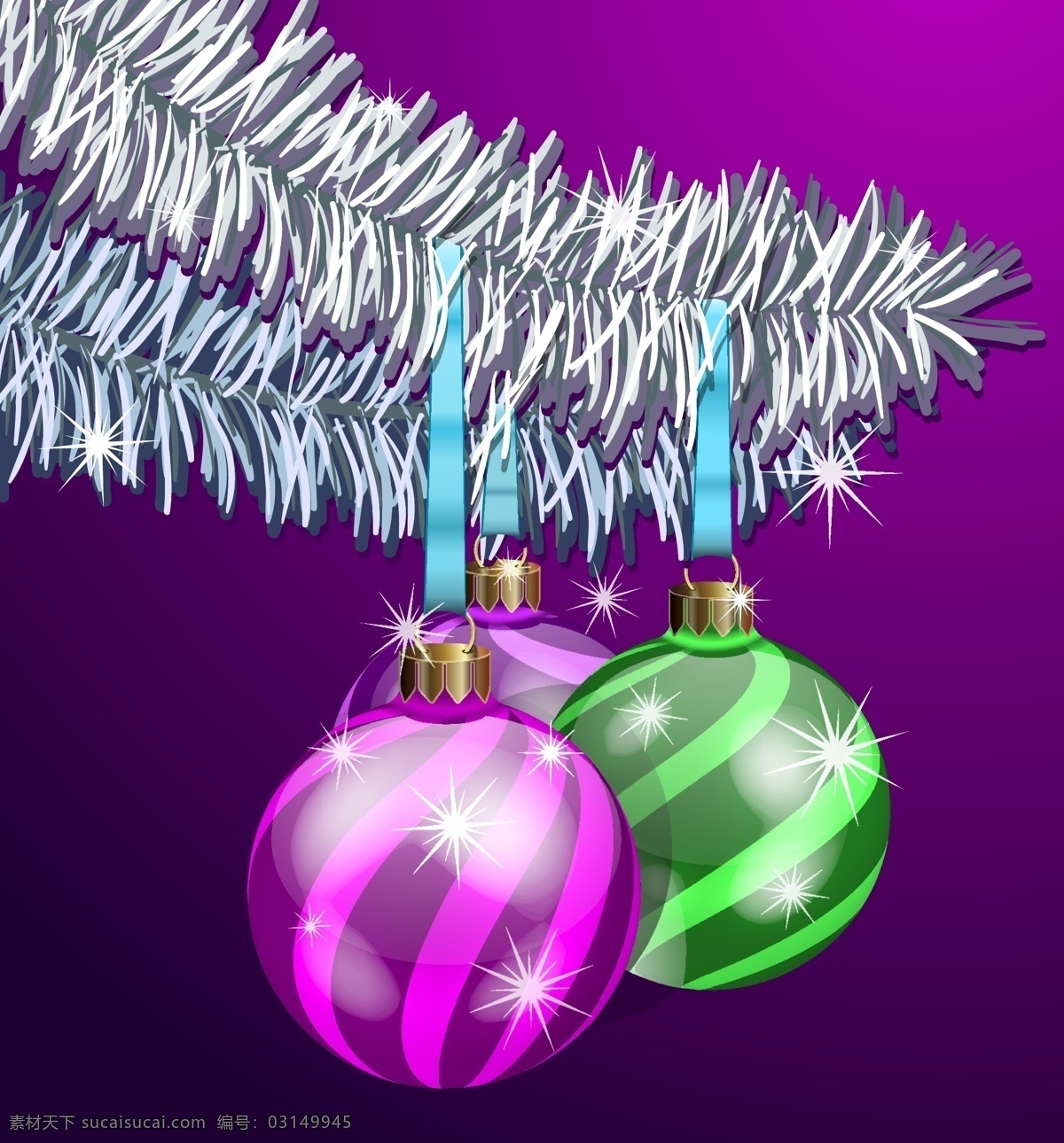 闪亮的圣诞球 圣诞节 3d 球 灯 发光 圣诞灯 庆祝 圣诞球 玩具 有光泽 十二月 垂直的 现实的 紫色