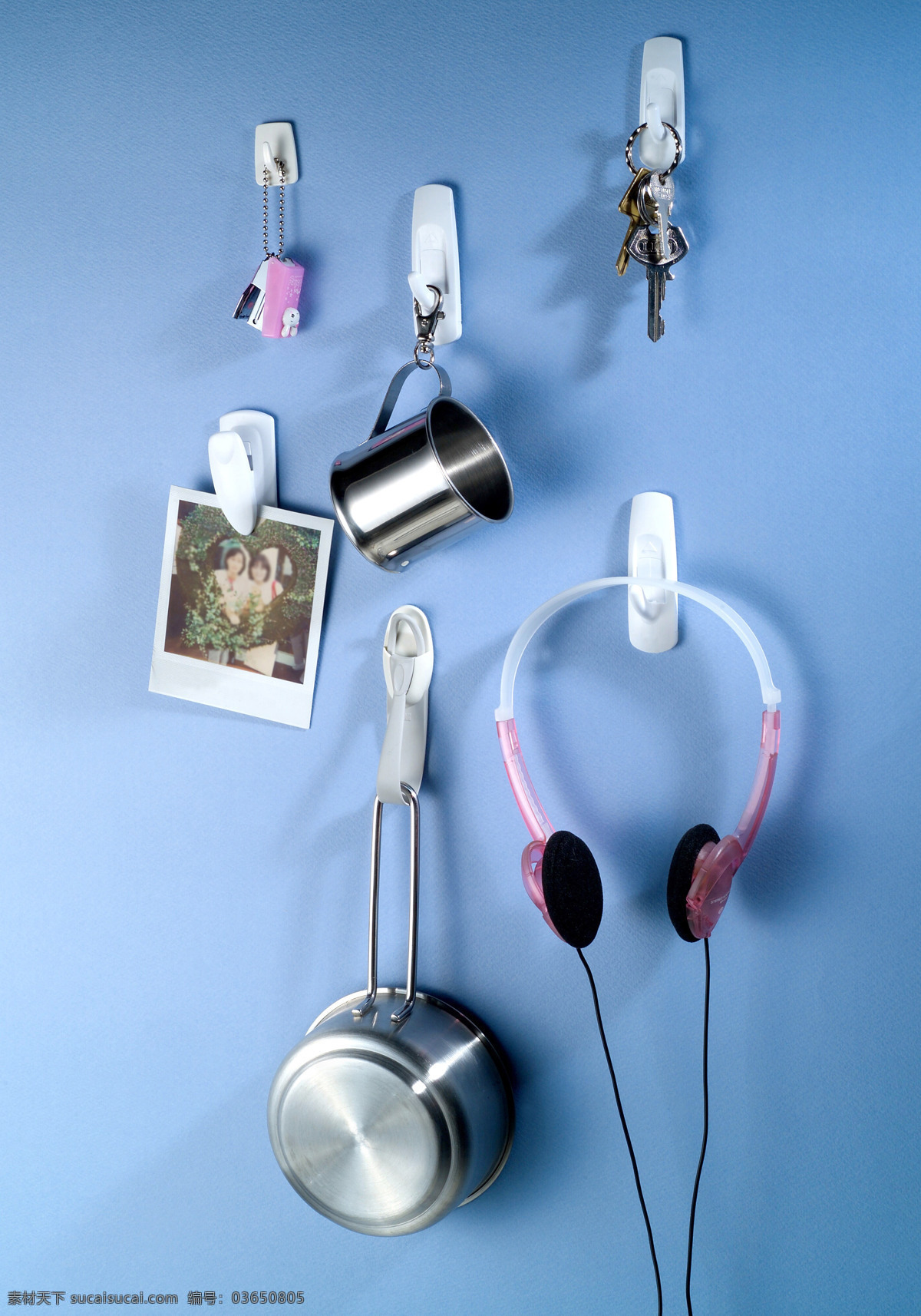 静物 物品 创意 组合 造型 茶杯 耳机 夹子 平底锅 钥匙 照片 小烧锅 风景 生活 旅游餐饮