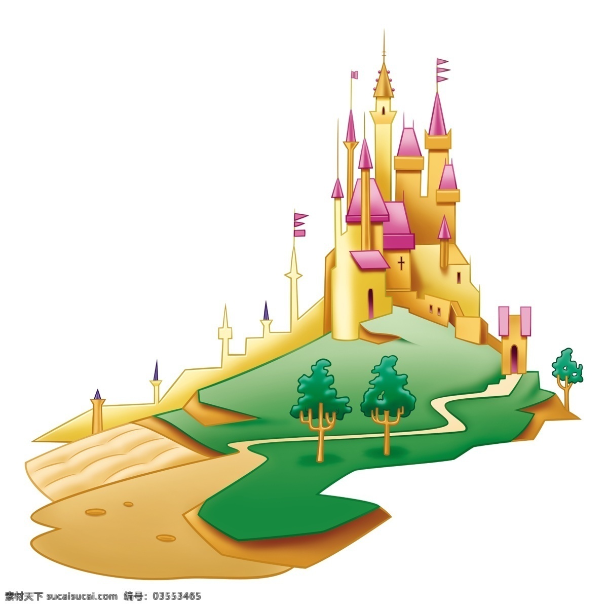 迪士尼 公主 城堡 卡通 梦幻 psd源文件