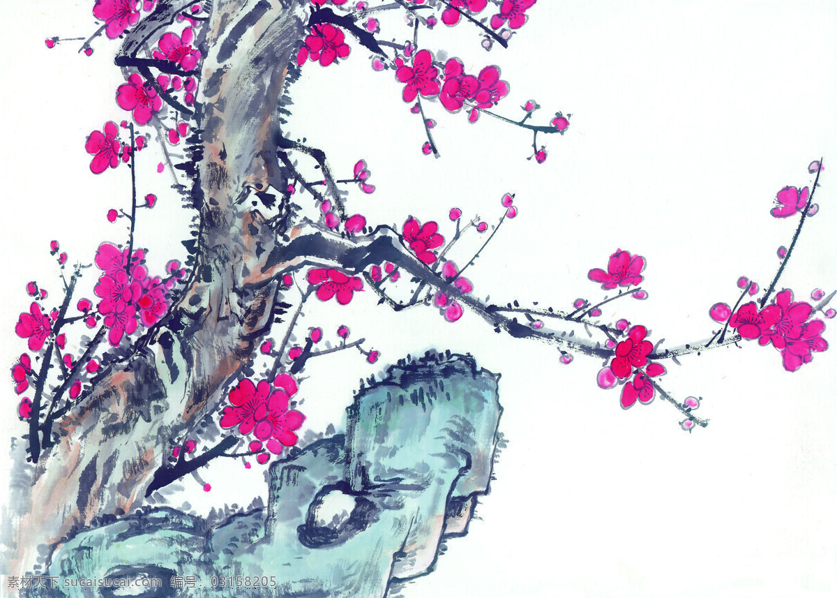 中华 艺术 绘画 古画 植物 梅花 中国 古代 传统绘画艺术 美术绘画 名画欣赏 水彩画 水墨画 文化艺术