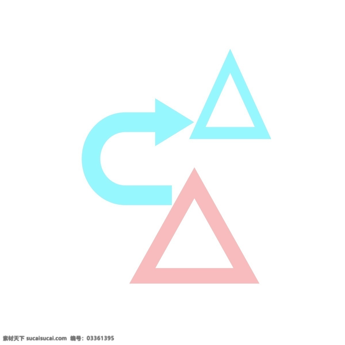 箭头 标志 走形 装饰 数据分析 箭头指向标志 商务分析标志 三角形 弯曲箭头 粉色 蓝色 分析