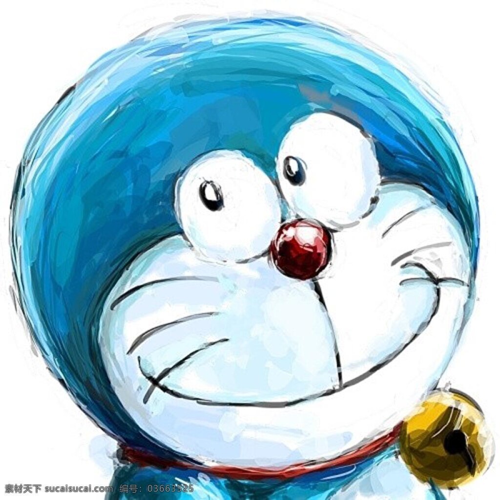 哆啦a梦 铃铛 卡通动画图 头像 白色