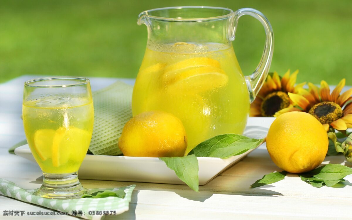 柠檬汁 新鲜 绿色 健康 水果 果蔬 早餐 橙汁 橙子 柠檬 饮料酒水 餐饮美食