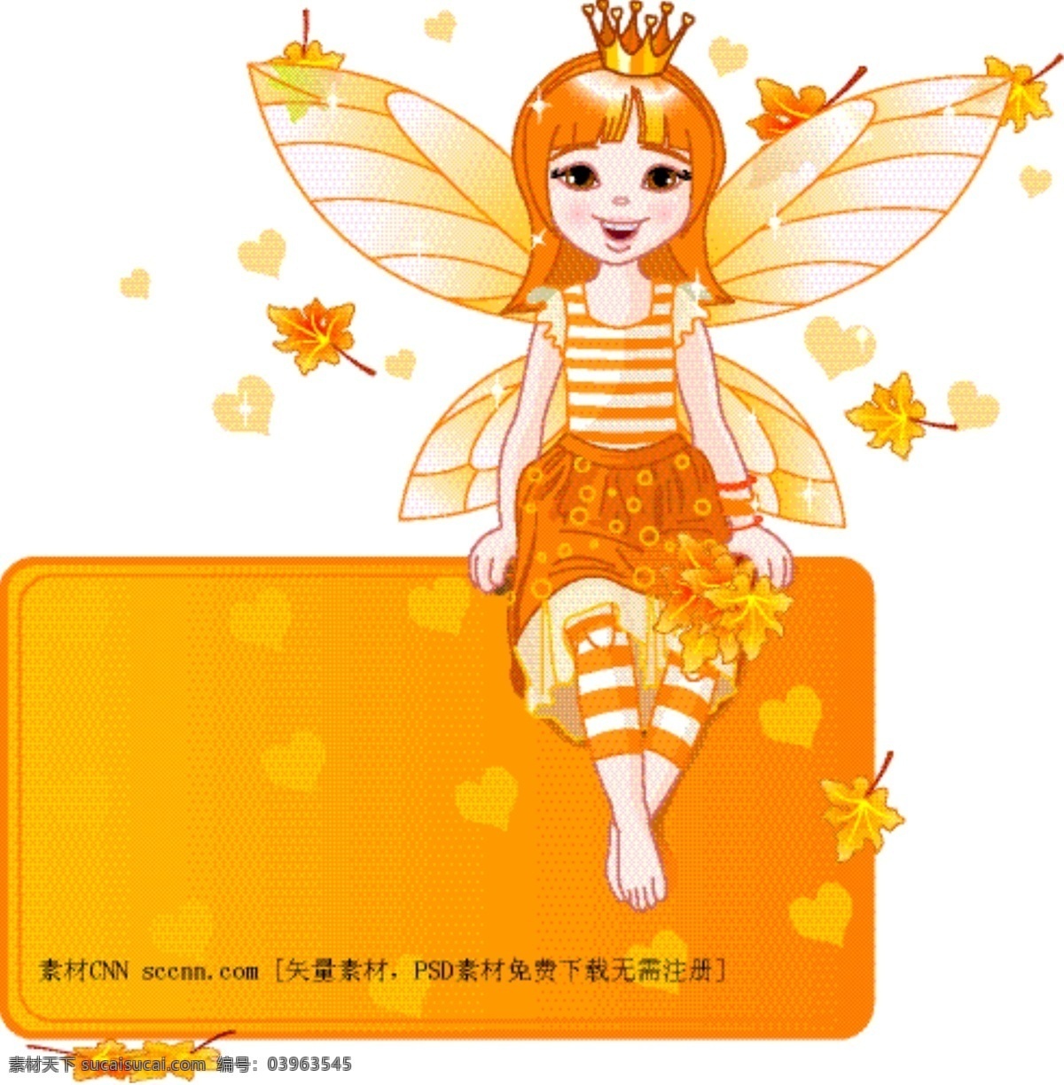 挥舞 翅膀 小精灵 矢量 黑猫 花仙子 皇冠 女孩 挥舞翅膀 矢量图 其他矢量图