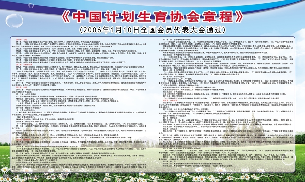 中国 计划生育 协会章程 计划 生育 协会 章程