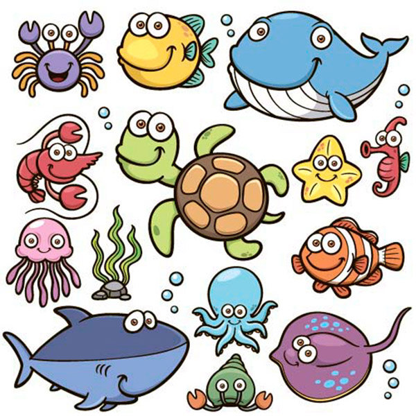 卡通 海洋生物 矢量 模板下载 爱的卡通动物 漫画动物 动物世界 鲨鱼 白色
