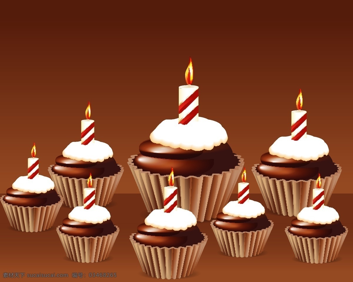 矢量 生日贺卡 背景图片 糕点 蜡烛 生日蛋糕 生日祝福
