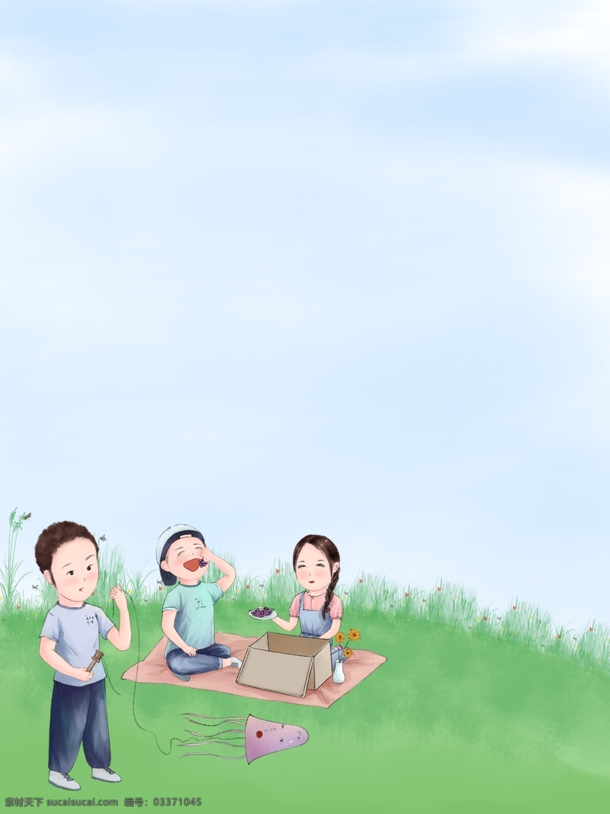 清新 绿色 五 闺 蜜 郊外 出游 背景 五一 闺蜜 野外 蓝天 草地 白云