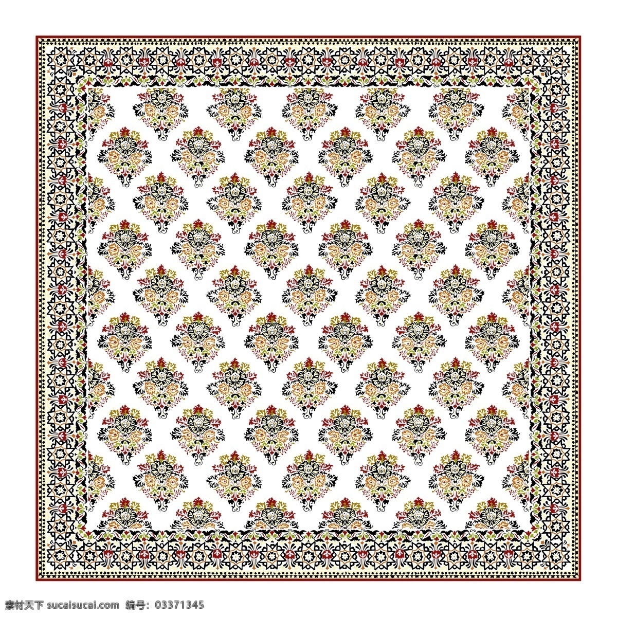 编织地毯 超精细 合理分层 正方形 碎花 分层 白色