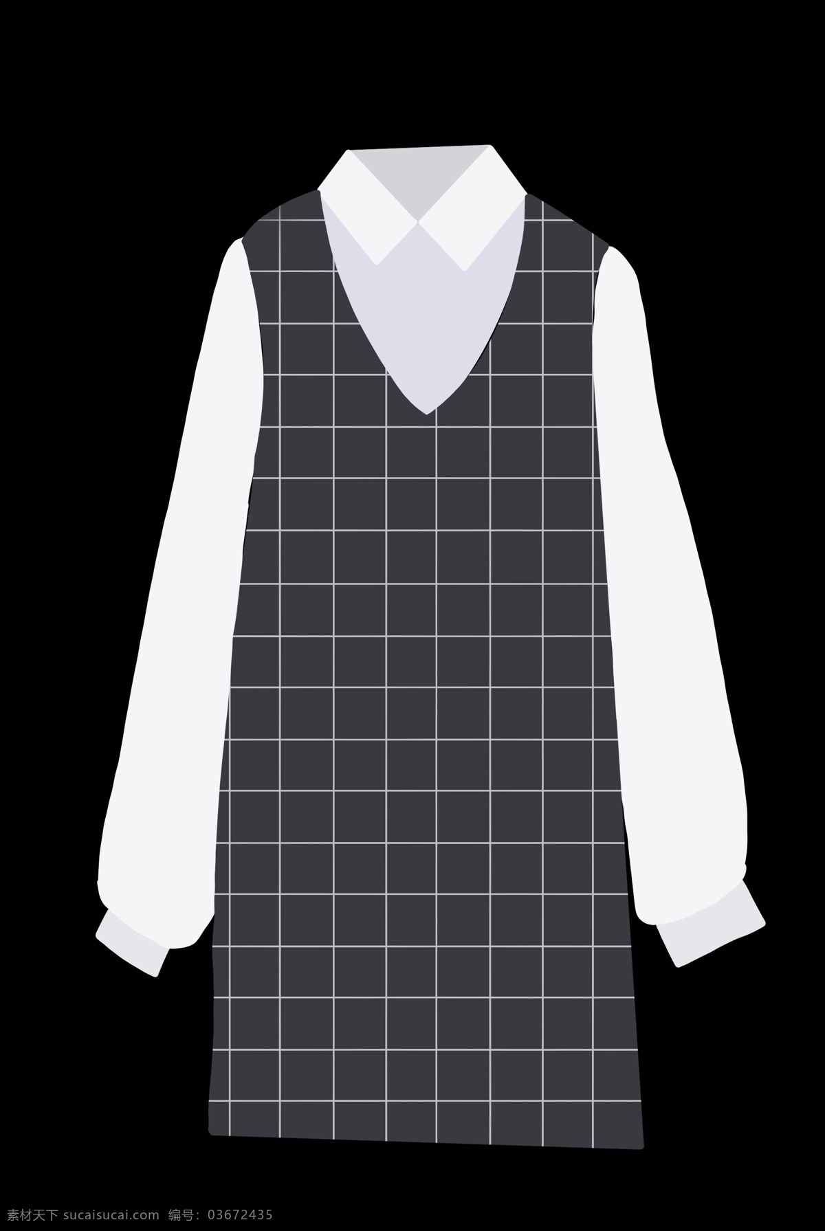 格子图案衣物 长袖 服装 衣领
