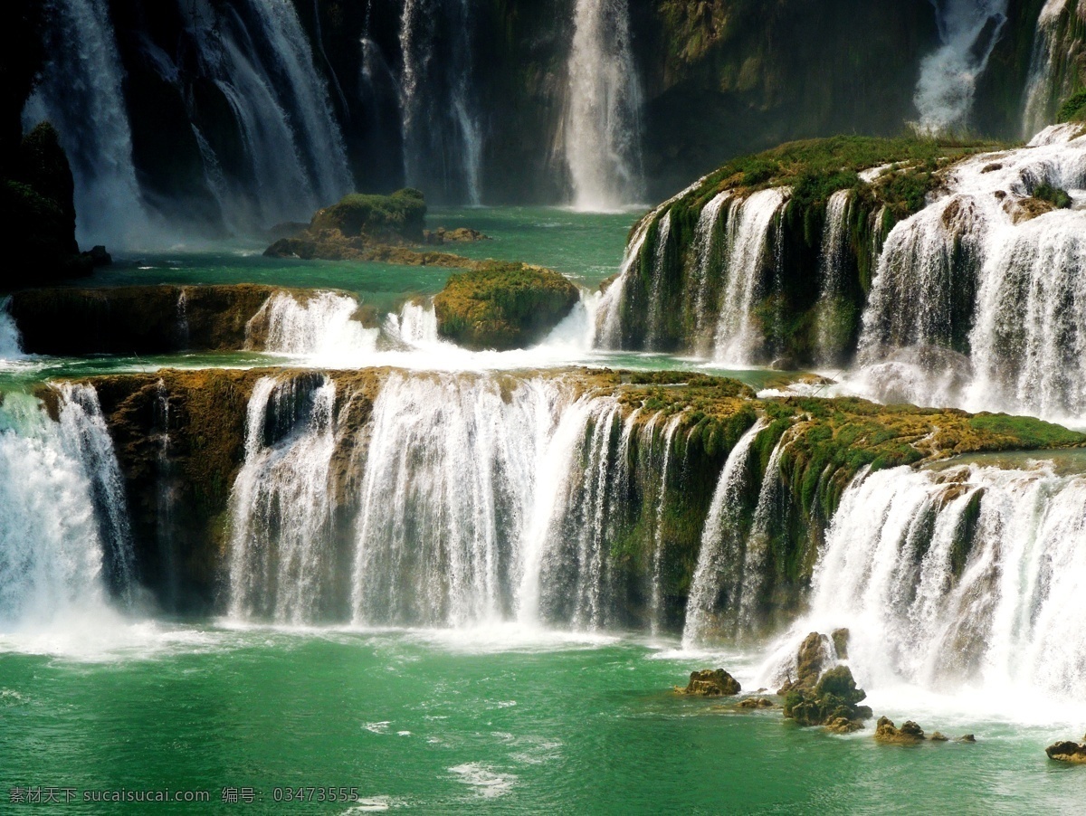 广西德天瀑布 广西 德天 瀑布 越南 边境 山水 自然景观 山水风景