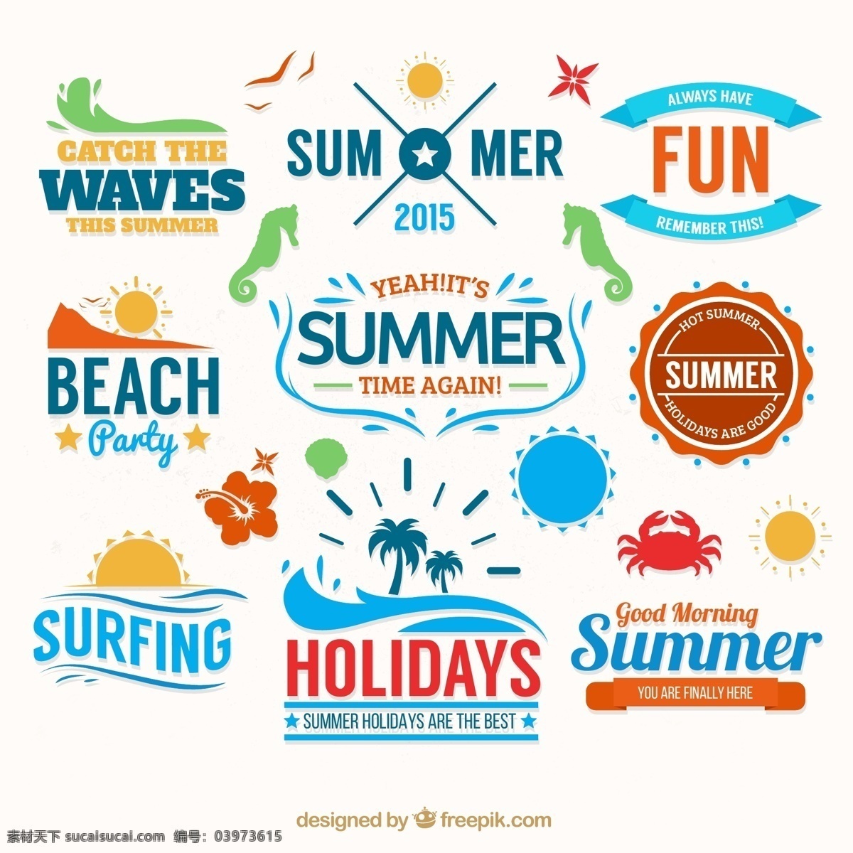 夏季 沙滩 度假 标签 太阳 螃蟹 白色