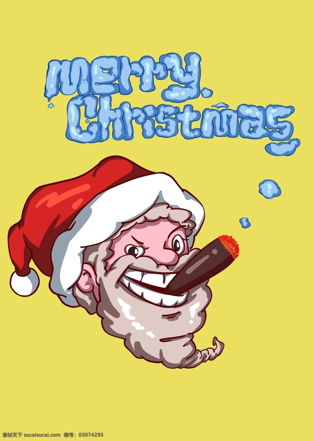 抽 雪茄 圣诞老人 头像 抽雪茄 圣诞老人头像 男人老头 老人的胡子 红帽 圣诞节 搞怪 卡通 喜庆