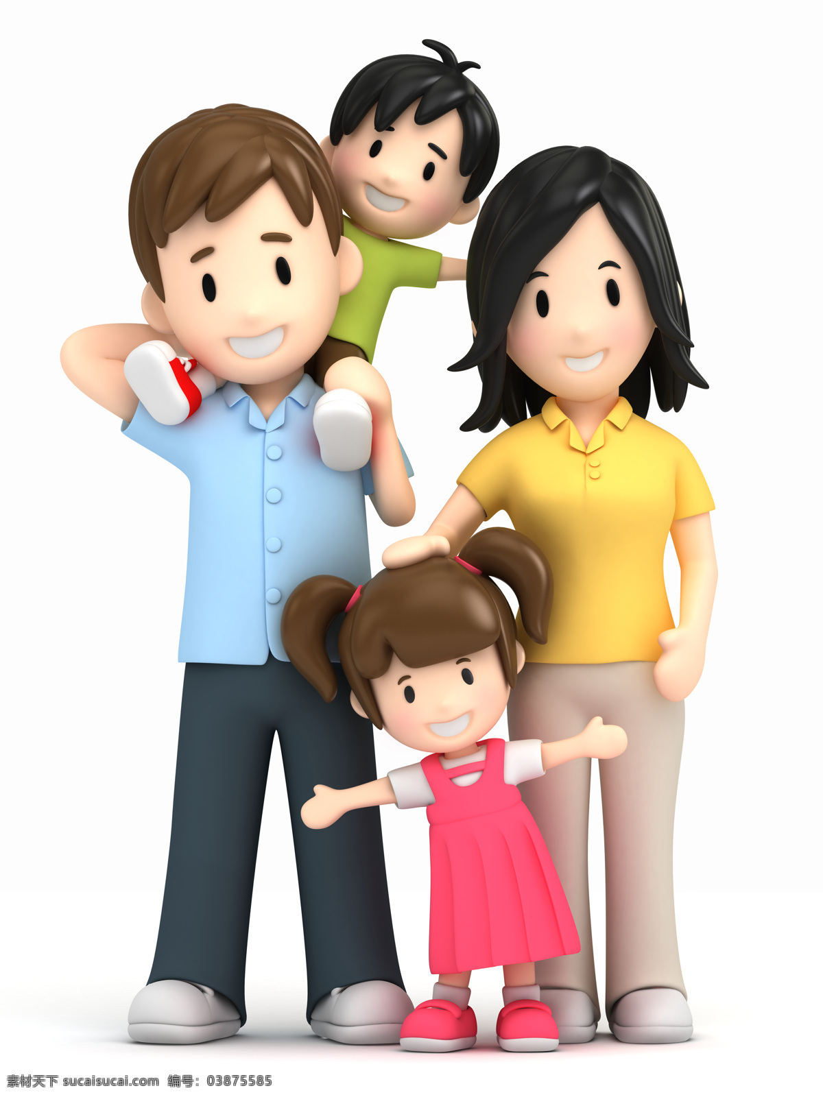 幸福 家庭 3d 3d设计 创意 家人 开心 快乐 小人 3d模型素材 其他3d模型