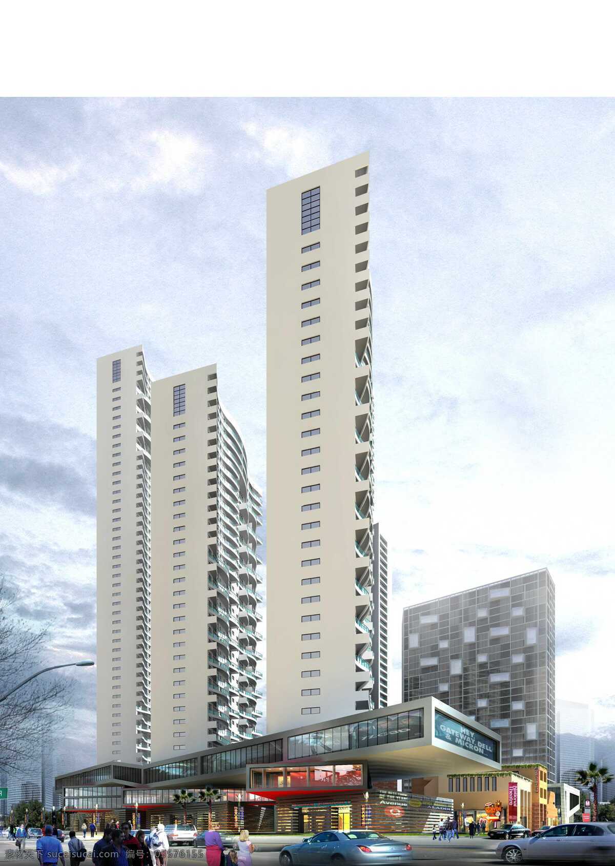 建筑 综合体 效果图 现代 高层 商业 城市综合体 建筑设计 环境设计