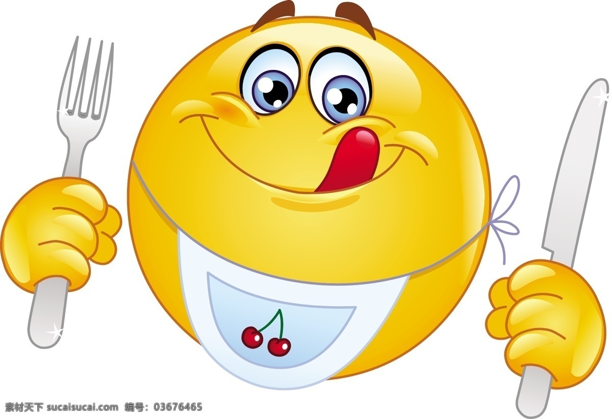 饥饿 用餐 馋 添舌头 卡通表情 卡通 卡通人物 动漫 开心 高兴 微笑 笑容 笑脸 表情 qq表情 可爱 笑 矢量素材 矢量