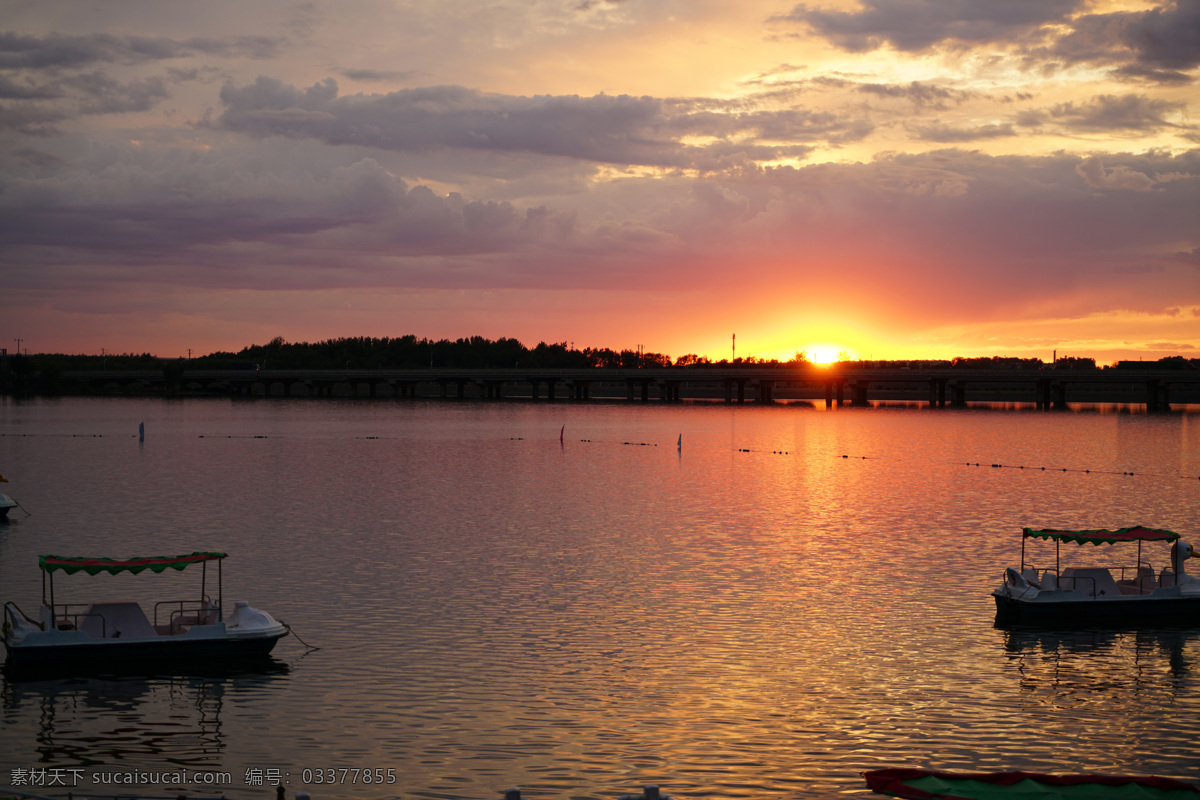 沈阳丁香湖 夕阳 晚霞 沈阳 丁香湖 日落 彩云 倒影 自然风景 自然景观