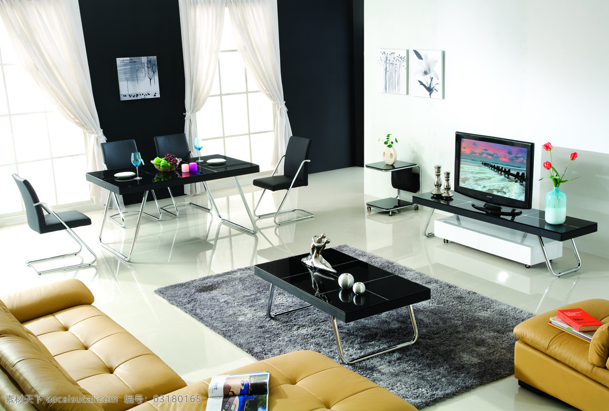 电视柜 图 茶几 地毯 电视柜背景 挂画 沙发 家居装饰素材 室内设计