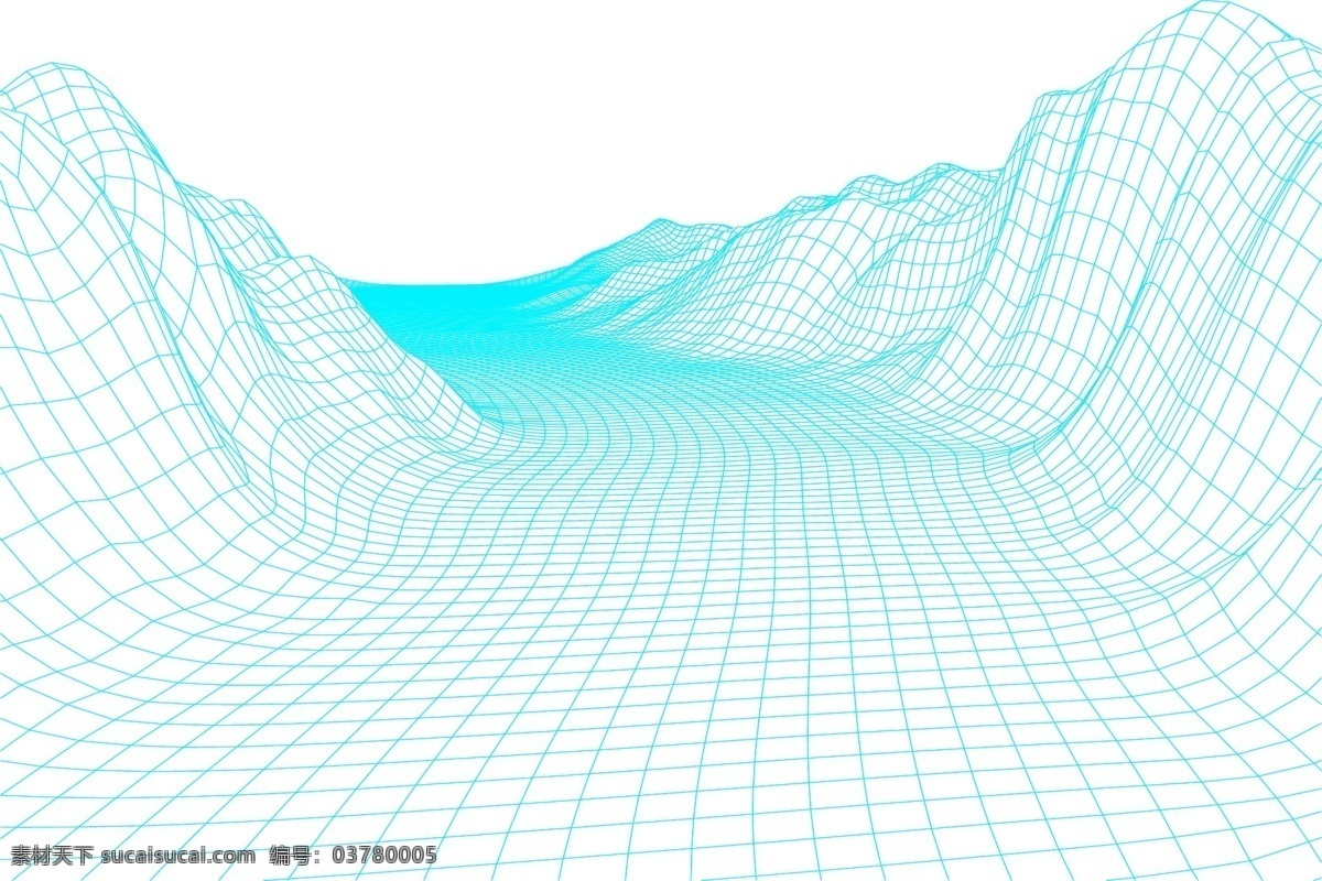蓝色 网格 科技 感 抽象 地面 线条 矢量 元素 商业 简约 波浪线 科技感线条 动态 蓝色网格 流线型