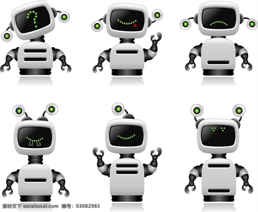 矢量机器人 矢量 机器人 元素 创意 科技 未来 机器人素材 立体机器人