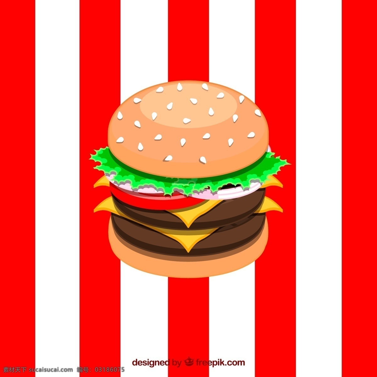 汉堡包 矢量图 ai格式 含 预览 图 食物 快餐食品 双层汉堡 矢量图... 红色
