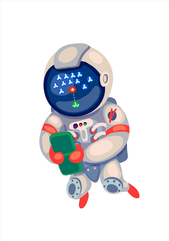 宇航员 星星 五角星 月亮 流星 飞船 太空员 太空 矢量 矢量图 动漫动画 动漫人物