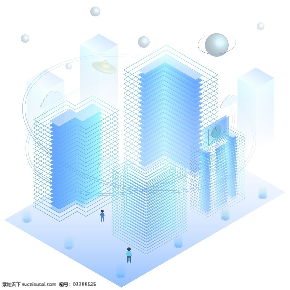 d 线性 城市 蓝色 渐变 未来 科技 智慧 星球 建筑 蓝色渐变 2.5d 原创 线性城市 未来城市 未来科技 科技城市 智慧城市 飞碟 装饰元素