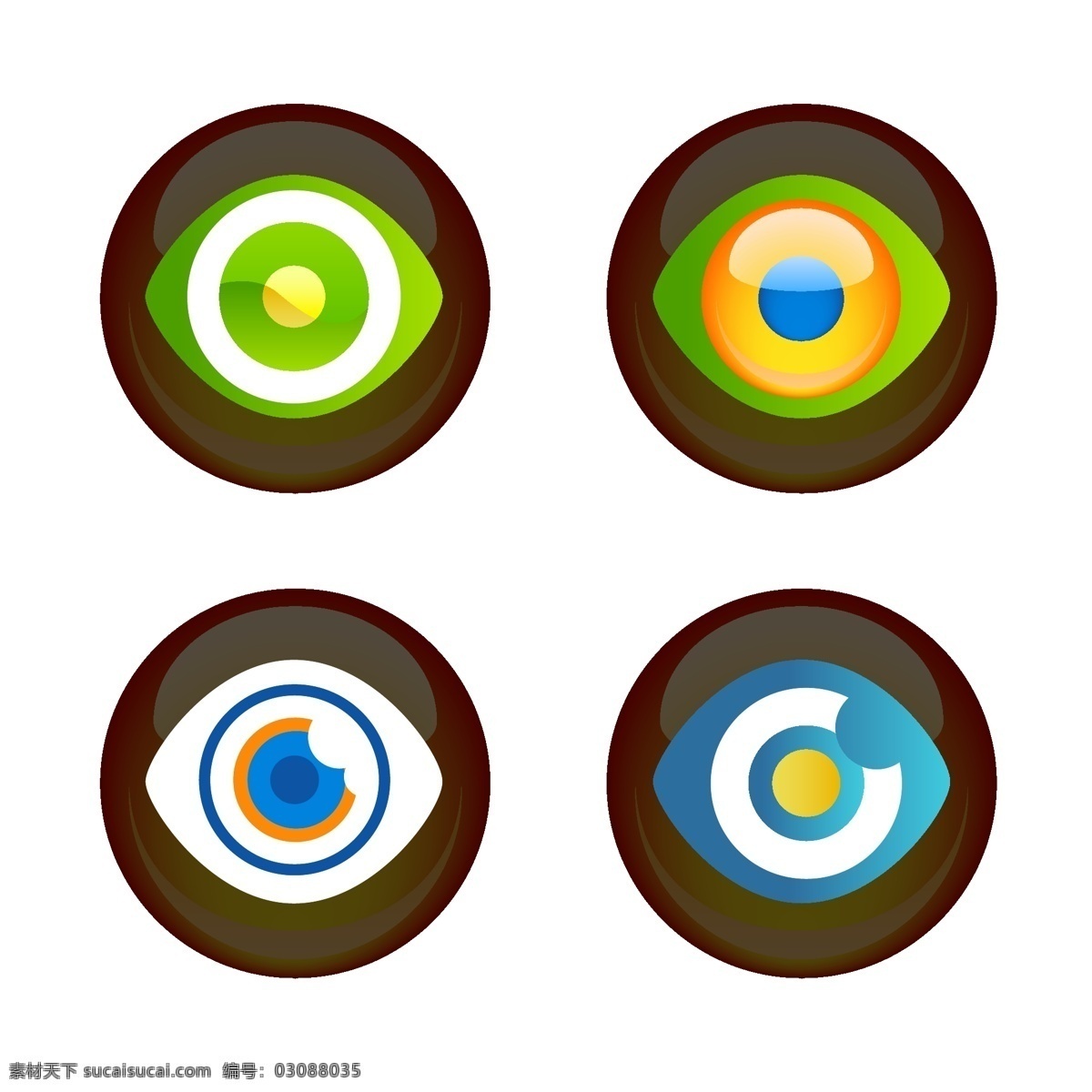 创意 彩色 眼球 矢量 插画 模板 设计稿 素材元素 眼睛 源文件 矢量图