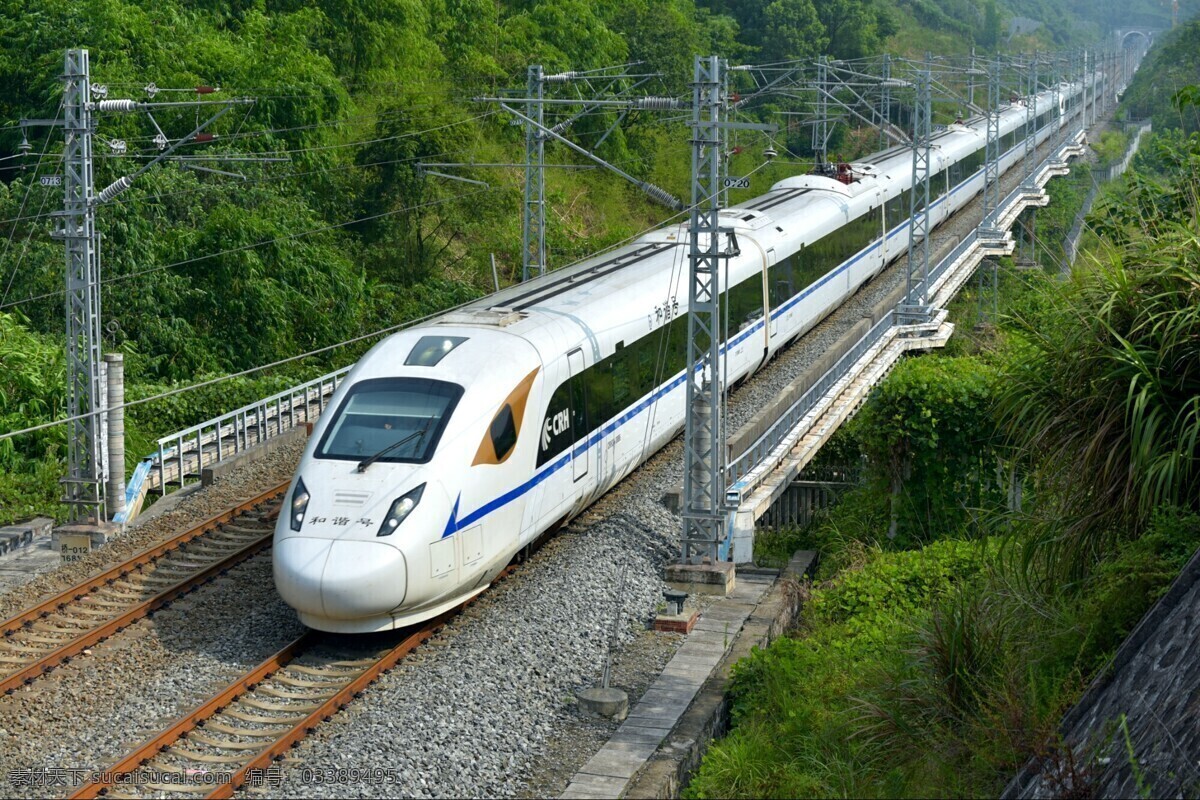 高铁列车 和谐号 动车 铁路 高铁 火车 列车 铁轨 铁道 现代科技 交通工具