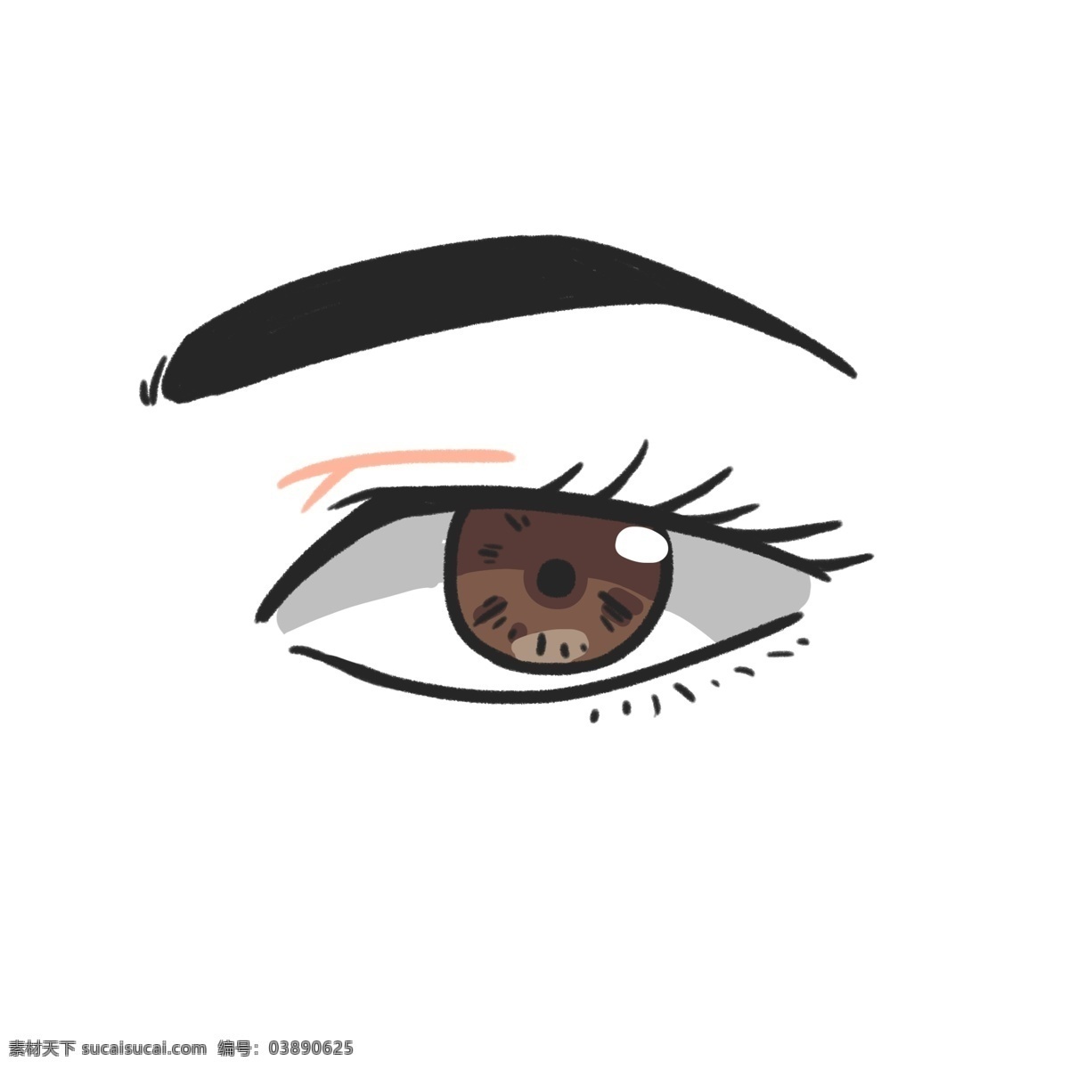 人体 器官 眼睛 插画 黑色的眼睛 黑色眉毛 人体器官 健康的眼睛 睫毛 眼球 眼珠 眼白 卡通眼睛插画