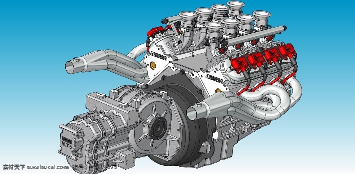 赛车 引擎 v8发动机 变速箱 种族 gm 3d模型素材 其他3d模型
