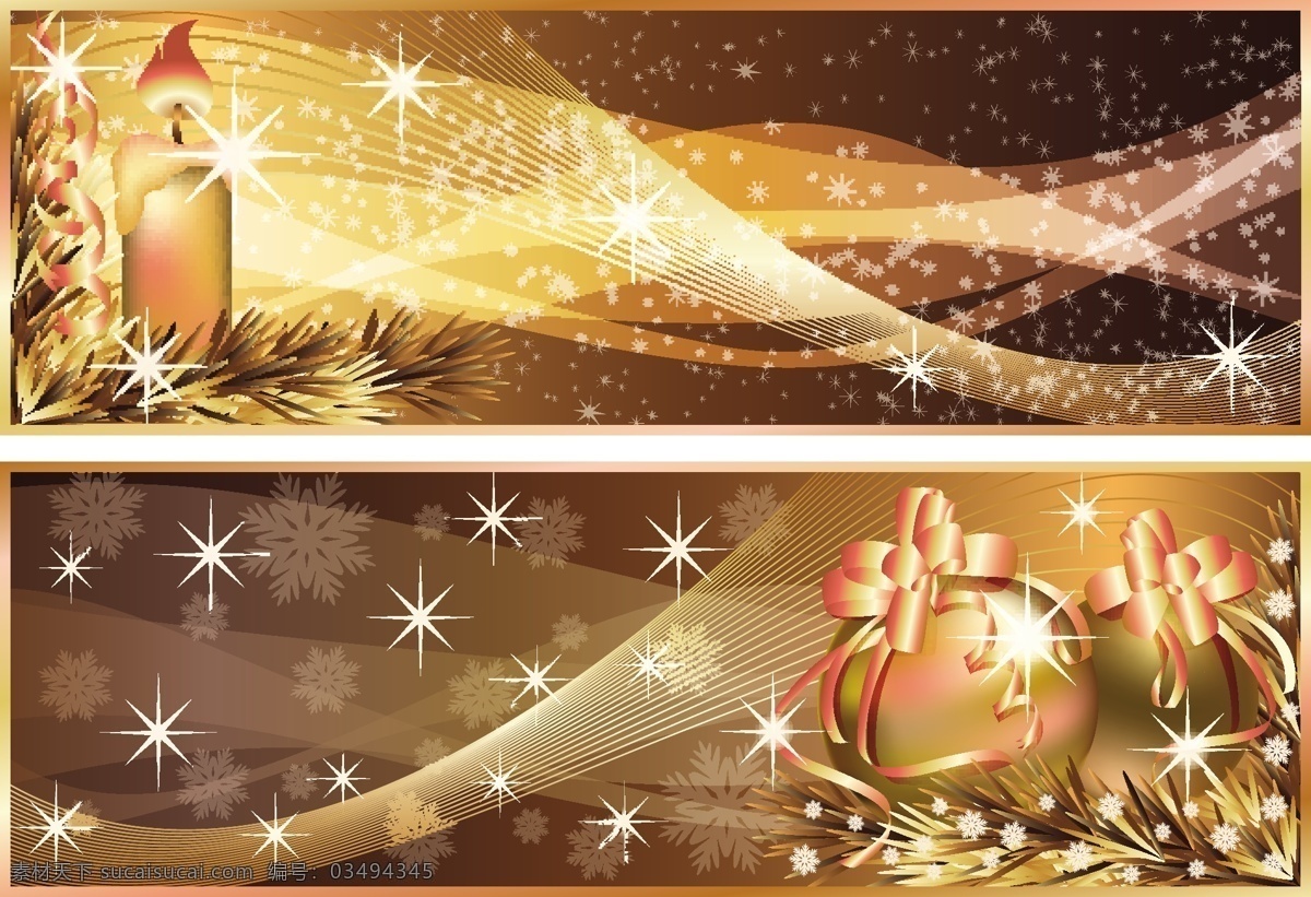 2011 圣诞节 banner 矢量 矢量素材 矢量图 设计元素 圣诞节素材 圣诞节元素 圣诞 金色 金色丝带 蝴蝶结 礼物包装 礼品包装 线条曲线 金色花纹 红色