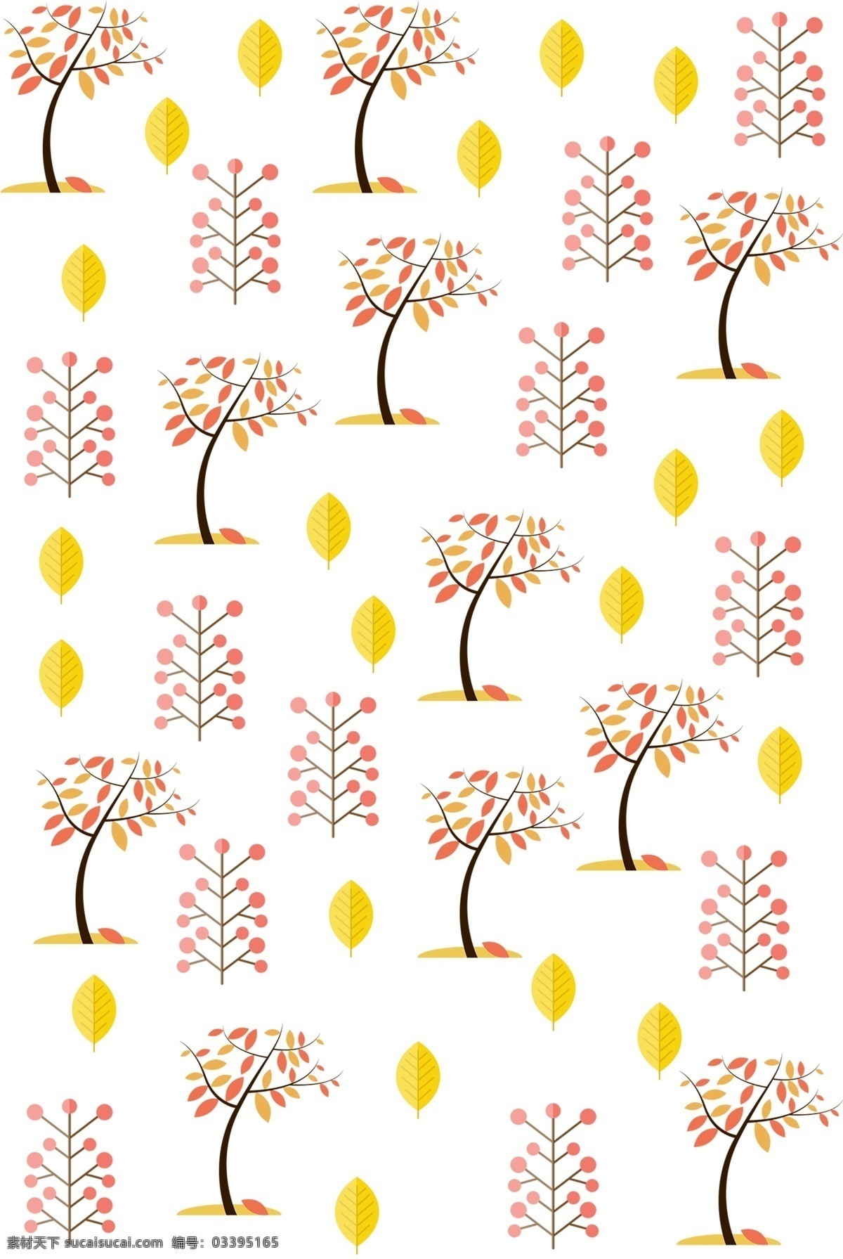 卡通 树叶 底纹 插画 手绘树叶 卡通树叶 黄色的叶子 树木底纹 秋季的树 落叶底纹 树叶底纹插画